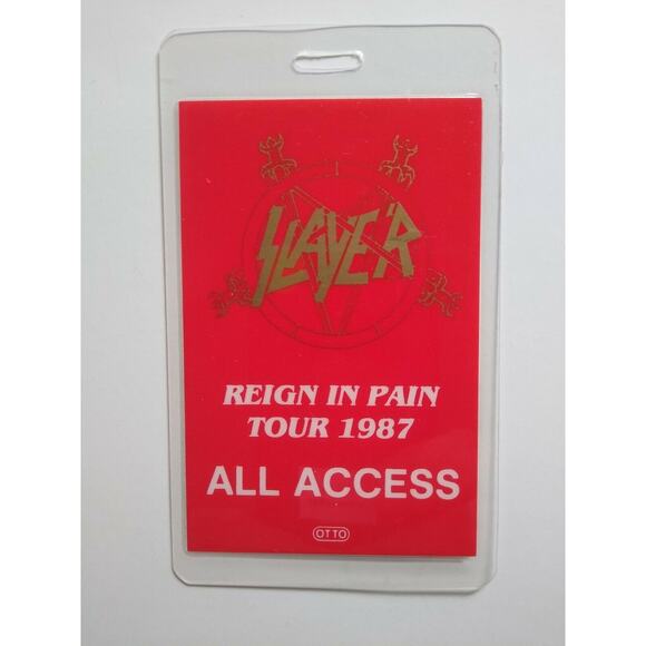 Slayer Backstage Pass 1987 Reign In Pain Tour Laminated Metal Hard Rock Music - Picture 2 of 2